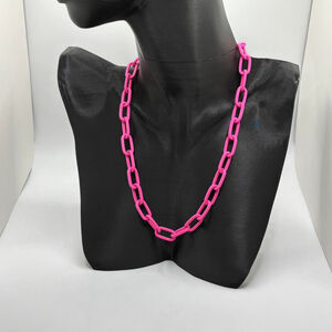 Punk Rock Hot Pink chunky chain necklace #streetwear #glam